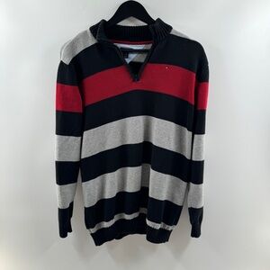 Tommy Hilfiger Striped Quarter Zip Sweater – Men’s XL